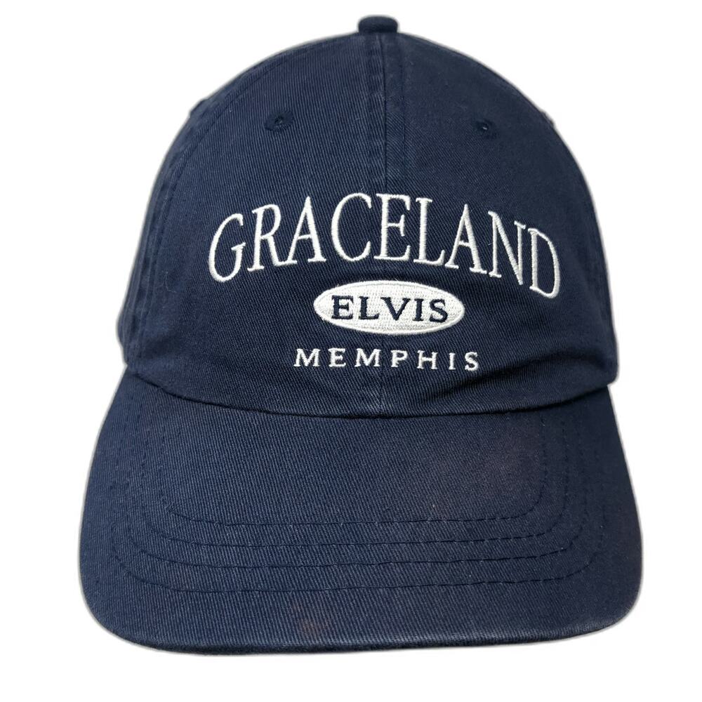 Graceland Baseball Cap Blue One Size Elvis Memphis Embroidered Slideback Hat